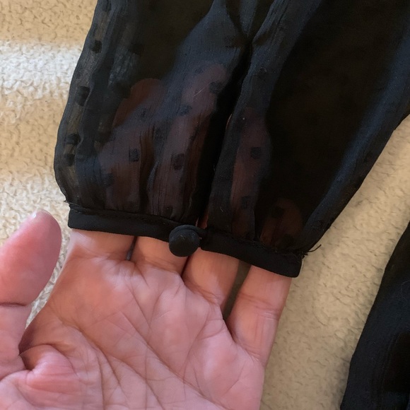 Vero moda long black polka dot top size L - Picture 3 of 4